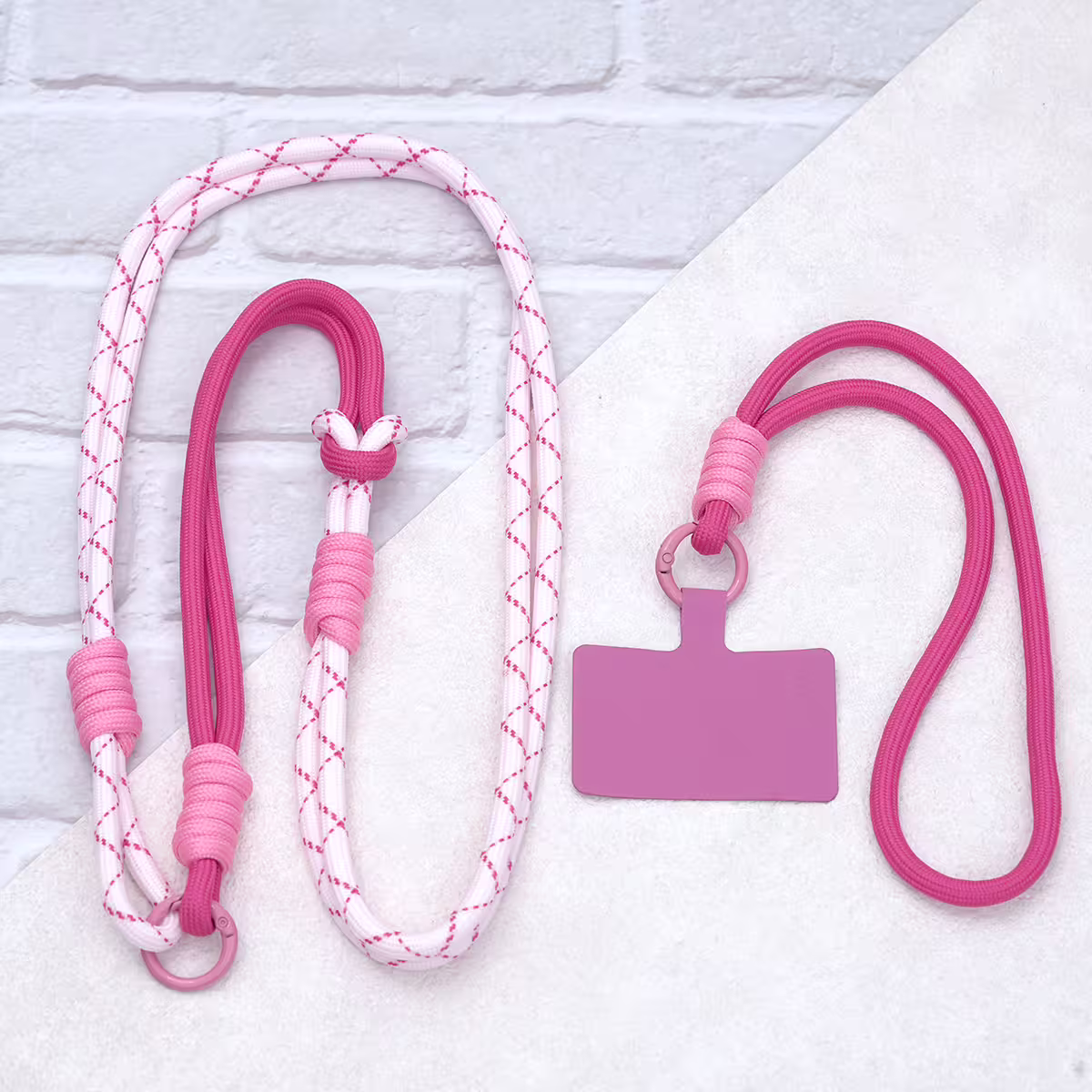 可延長運動風撞色&times;手機斜背&腕帶&times;兩用掛繩&times;桃粉紋理-第6張