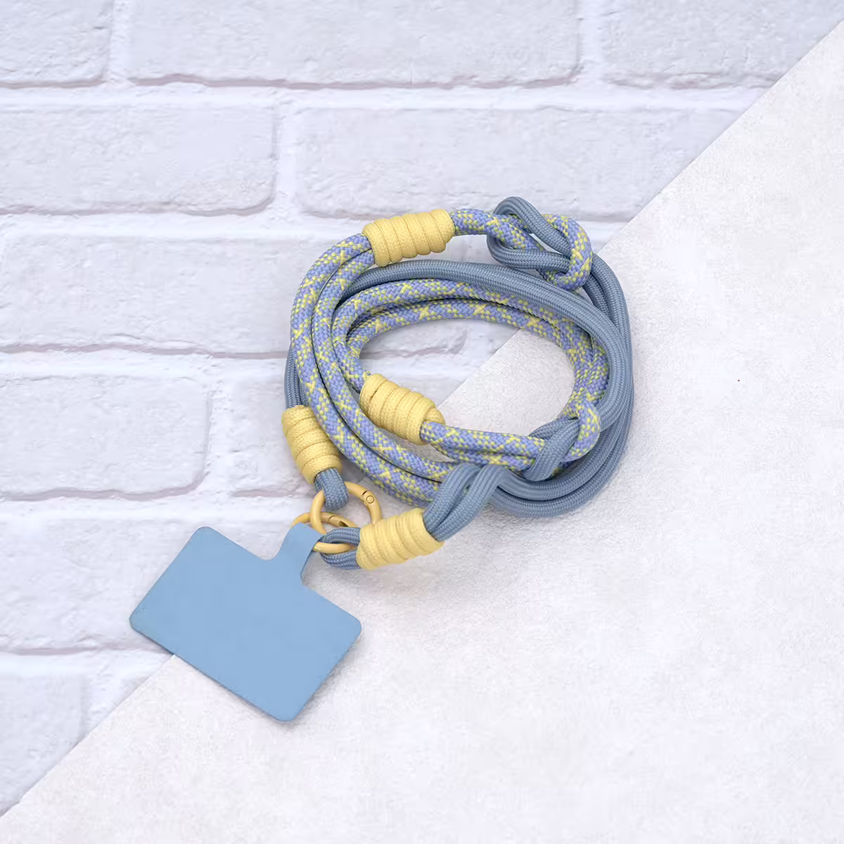 可延長運動風撞色&times;手機斜背&腕帶&times;兩用掛繩&times;灰黃紋理-第6張