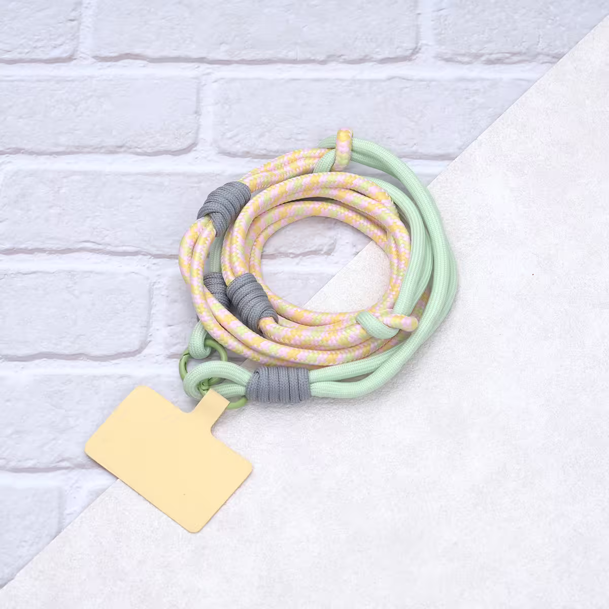 可延長運動風撞色&times;手機斜背&腕帶&times;兩用掛繩&times;黃綠紋理-第4張