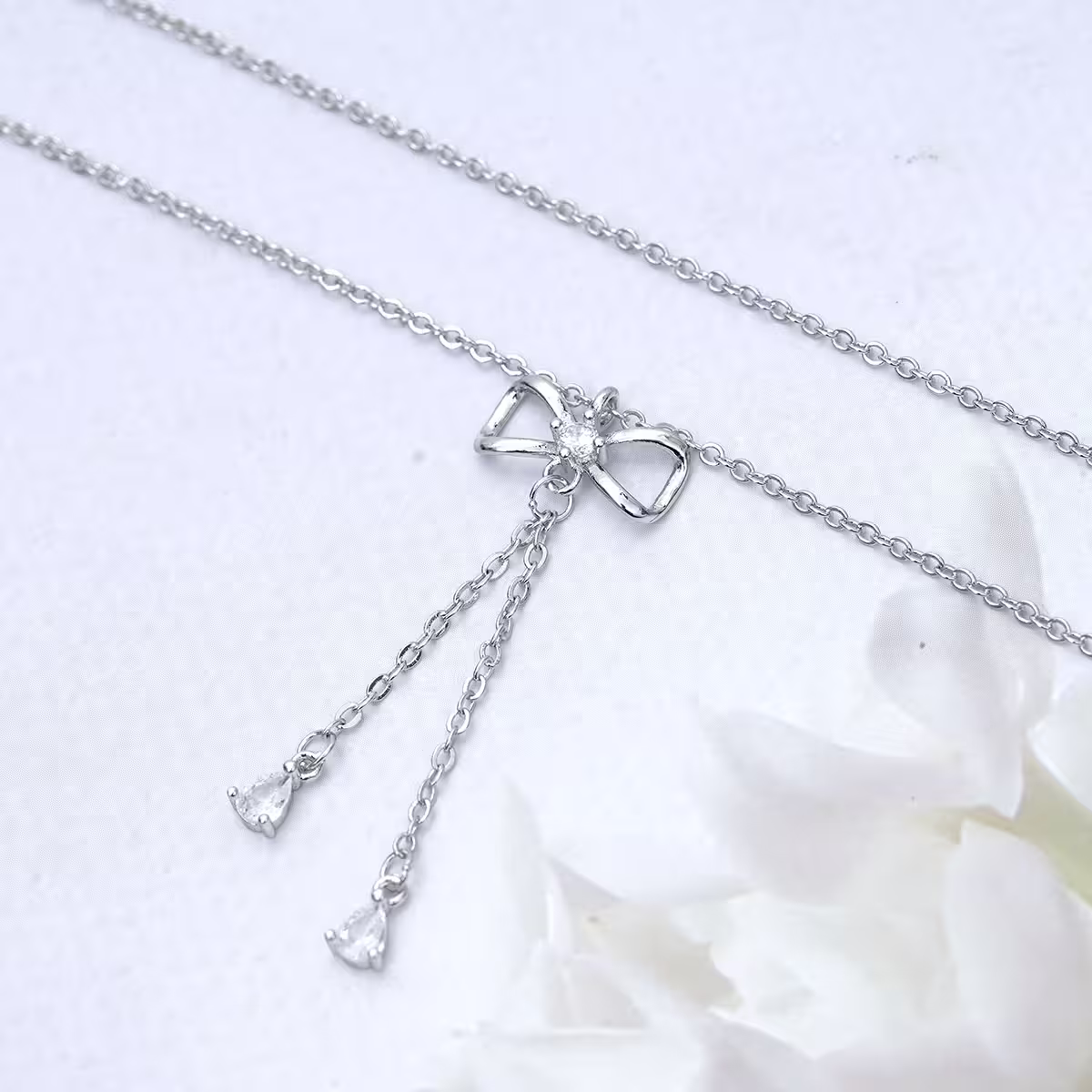 八字蝴蝶結流蘇&times;鎖骨項鍊-第3張