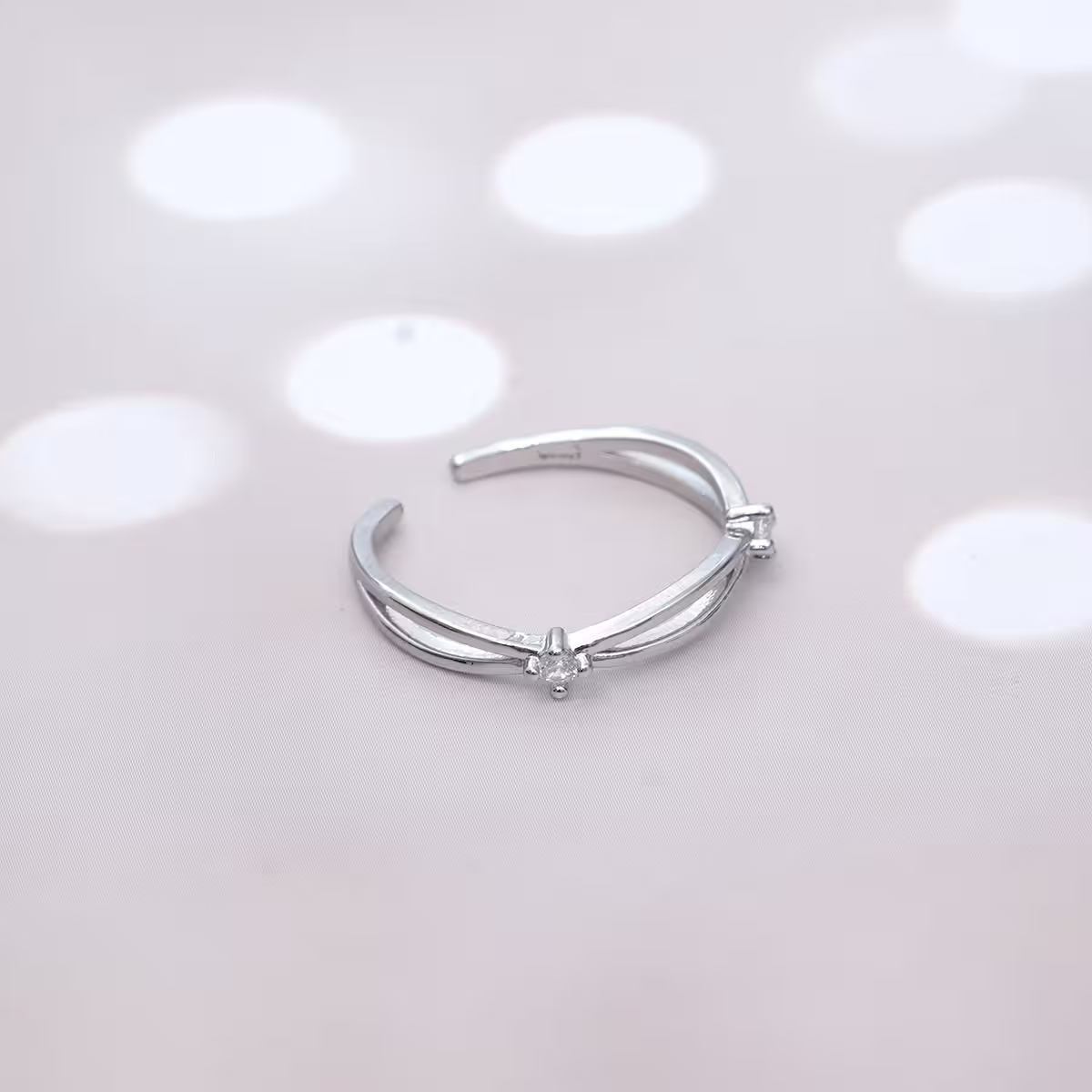 925銀飾&times;晶鑽交織&times;開口戒指-第4張