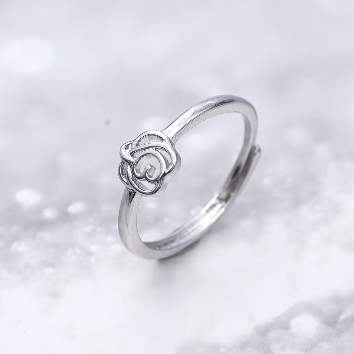 925銀飾&times;鏤空山茶花&times;開口戒指-第1張