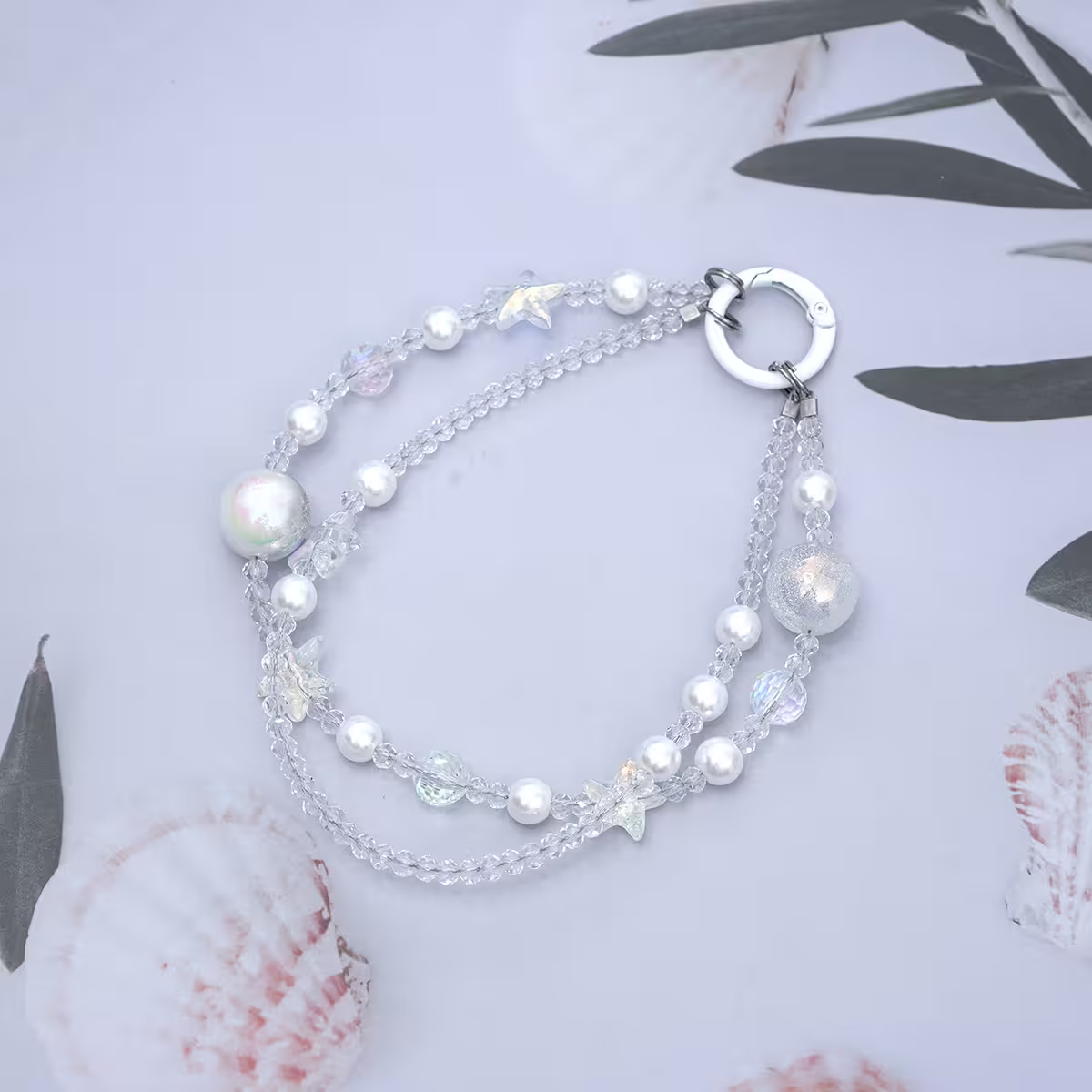 雙層魔幻海星明珠&times;手機腕帶掛繩&times;白色-第2張