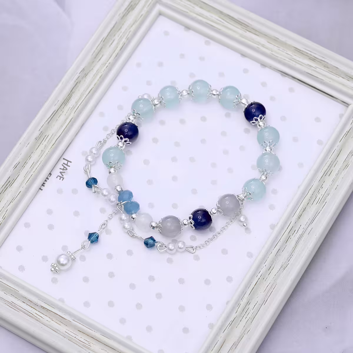 琉璃水藍藍&times;固定式串珠手鍊-第5張