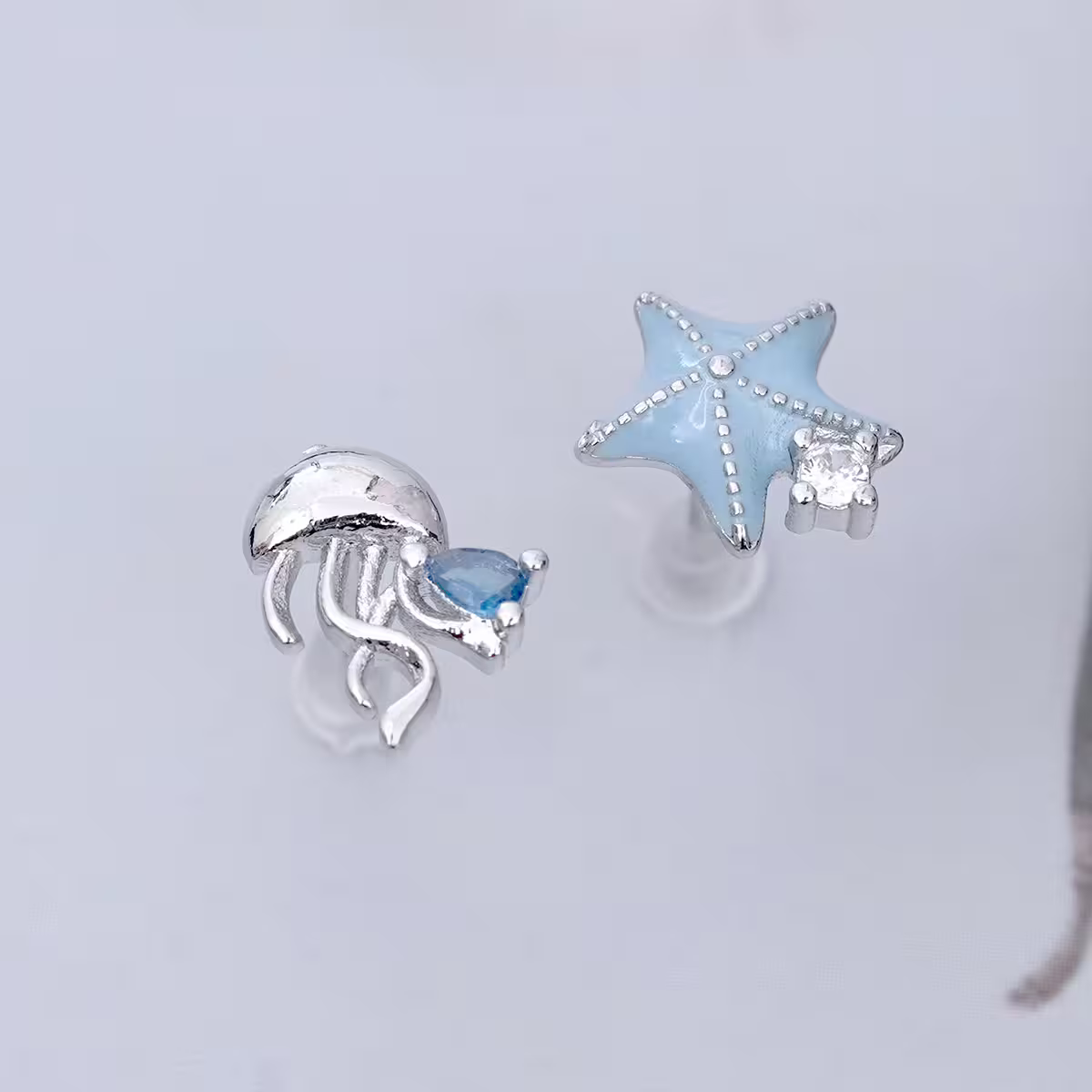 925銀針&times;水母海星&times;不對稱耳環-第3張