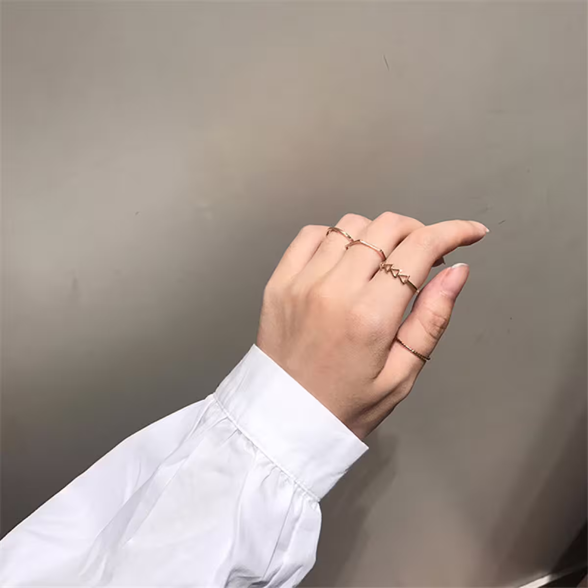 金色三角幾何&times;四套件戒指組-第6張