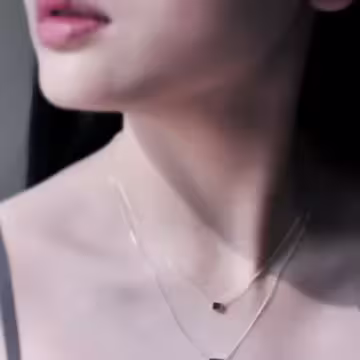 925銀飾×雙層方塊×雙層鎖骨項鍊