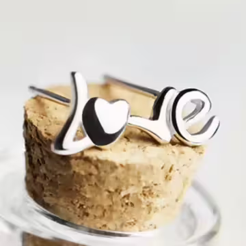 925銀針×LOVE字母×耳針