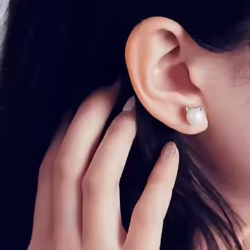 925銀針×小貓珍珠×耳針