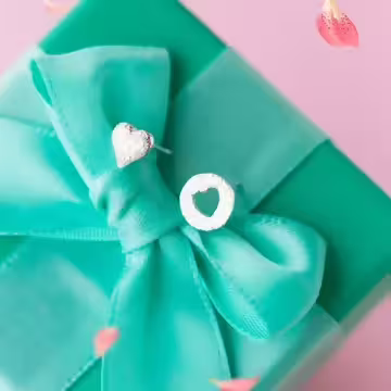 925銀針×圓圈愛心×耳針