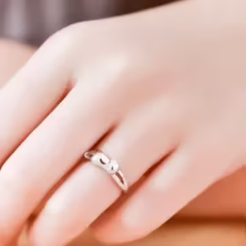 925銀飾×跳躍的貓×開口戒指