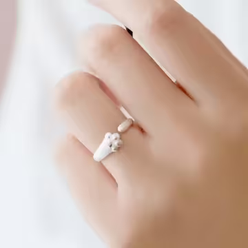 925銀飾×貓的萌爪×開口戒指