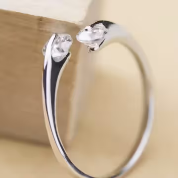 925銀飾×雙邊滾鑽×開口戒指