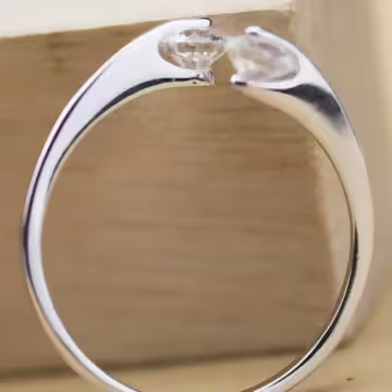 925銀飾×雙邊滾鑽×開口戒指