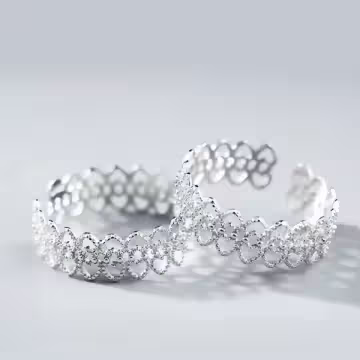 925銀飾×氣質蕾絲×開口戒指