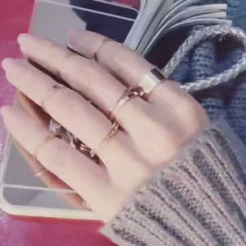 寬環細環×十套件戒指組×金色