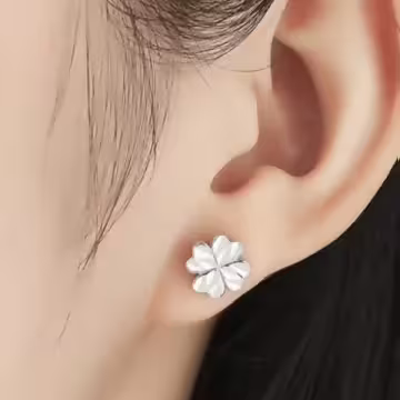 925銀針×四葉草車花×耳針