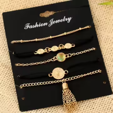 彩晶圖騰流蘇×五套件手鍊組