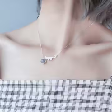 925銀飾×貓咪轉珠×鎖骨項鍊