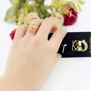交叉繞圈圈×六套件戒指組×金