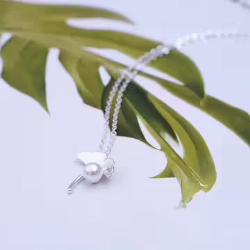 925銀飾×銀杏葉珍珠×鎖骨項鍊