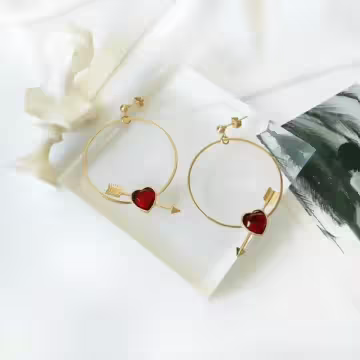 命中紅心&times;吊墜耳環