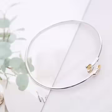 925銀飾×金枝葉×開口手環