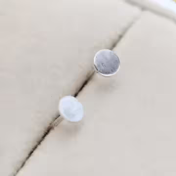 925銀針×拉絲幾何圓形×耳針