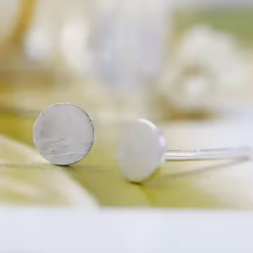 925銀針×拉絲幾何圓形×耳針