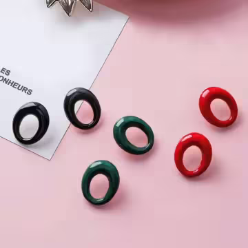 鏤空橢圓水滴×吊墜耳飾×靚黑