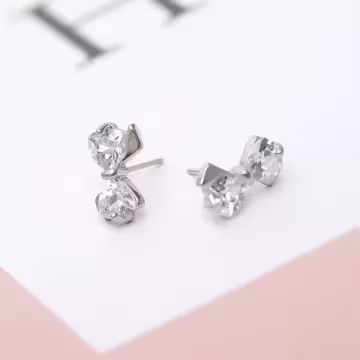 925銀針×晶鑽蝴蝶領結×耳針