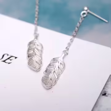 925銀針×小羽毛流蘇×耳針