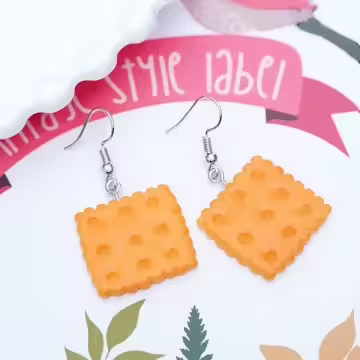 花邊奶油餅干×吊墜耳勾