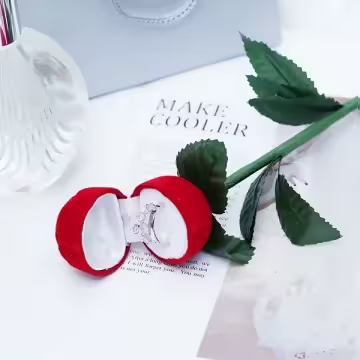 玫瑰花×適用戒指/小耳釘×絨布盒