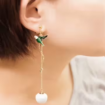 波頭活動小圓孔×螺旋耳夾二套件×金色