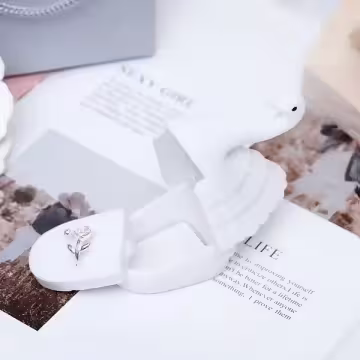 白天鵝×適用戒指/小耳釘×絨布盒