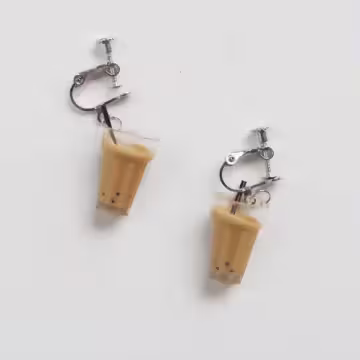 台灣之光珍珠奶茶×螺旋耳夾