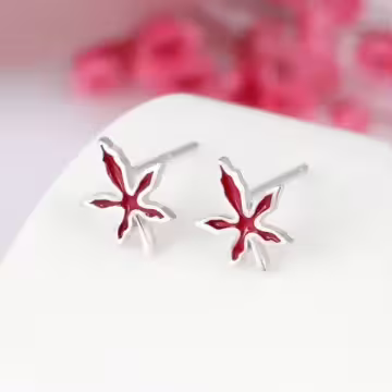 925銀針×紅掌楓葉×耳針