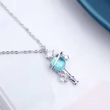 925銀飾×開啟夢想的藍鑰匙×鎖骨項鍊