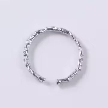 925銀飾×麻編樹藤×開口戒指