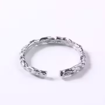 925銀飾×麻編樹藤×開口戒指