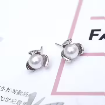 925銀針×花苞綻放珍珠×耳針