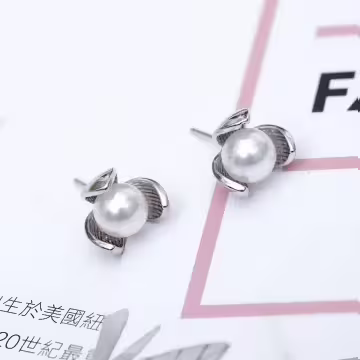 925銀針×花苞綻放珍珠×耳針