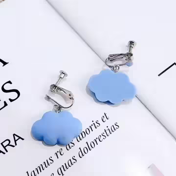 雲朵飄飄×螺旋耳夾×天空藍