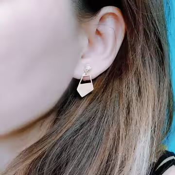 炫染多邊形幾何×吊墜耳環×木駝