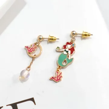童話美人魚與珊瑚礁×不對稱吊墜耳環.avif