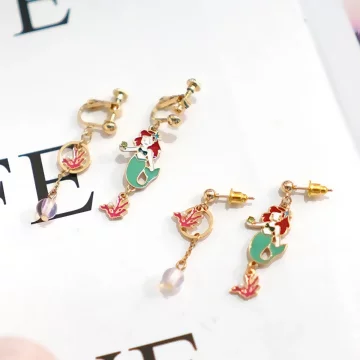 童話美人魚與珊瑚礁×不對稱吊墜耳環.avif
