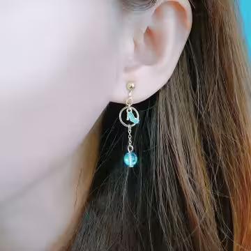 童話灰姑娘與玻璃鞋×不對稱螺旋耳夾