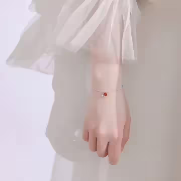 925銀飾&times;甜美紅心鈴鐺&times;手鍊