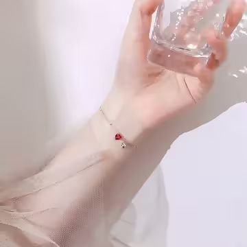 925銀飾&times;甜美紅心鈴鐺&times;手鍊